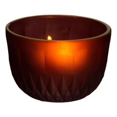 Glass tealight matt finish 2 assorted BILBAO, 5x8x8cm, red