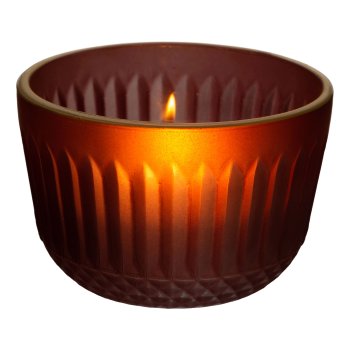 Glass tealight matt finish 2 assorted BILBAO, 5x8x8cm, red