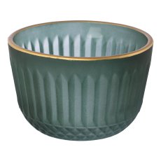 Glass tealight matt finish 2 assorted BILBAO, 5x8x8cm, green