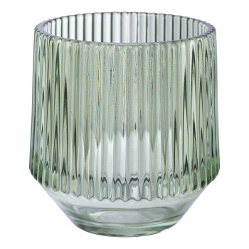 Glas Teelicht LORIENT, 10x9,5x9,5cm, hellgrün