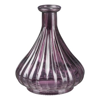 Glass Vase bulbous MADONNA, 12x14cm, Aubergine