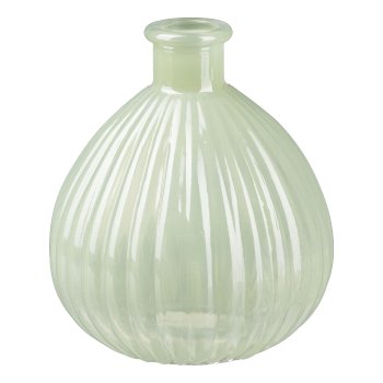 Glas Vase bauchig MADONNA, 13x15cm, Moos