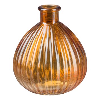 Glas Vase bauchig MADONNA, 13x15cm, Orange
