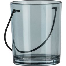 Glass lantern LOLLIPOP with handle, 7x8.5cm, blue