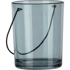 Glass lantern LOLLIPOP with handle, 10x12.5cm, blue