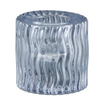 Glas Teelichthalter, COGNA 5x5x5cm, Taubenblau