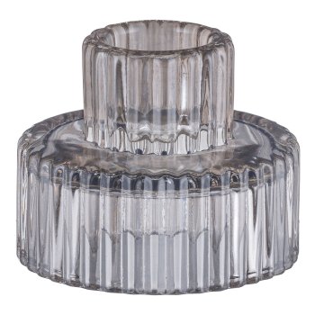 Glass candle holder, BRANDAO 6.5x6.5x5m.5cm, smoky grey