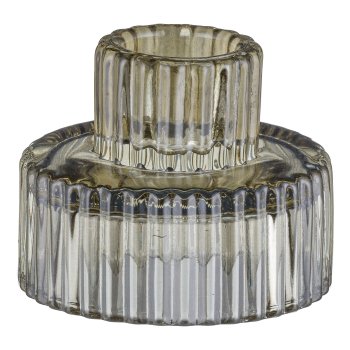 Glass candle holder, BRANDAO 6,5x6,5x5m,5cm, Khaki