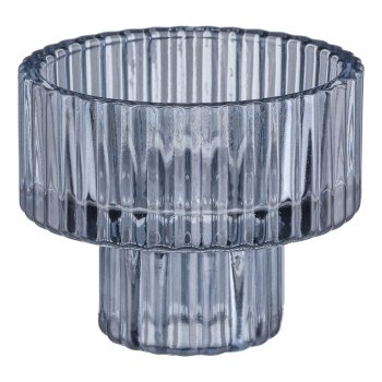 Glass candle holder, BRANDAO 6.5x6.5x5m.5cm, dove blue