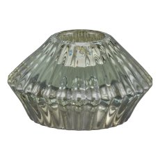 Glass tealight holder, ROMARO 7.5x7.5x4.5cm, khaki