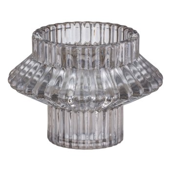 Glass candle holder, ZAMPRANA 8x8x85.5cm, smoky grey