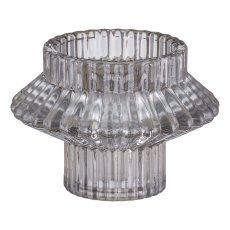 Glass candle holder, ZAMPRANA 8x8x85.5cm, smoky grey