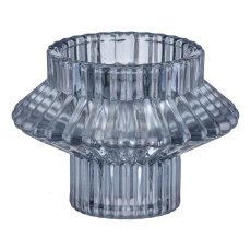 Glass candle holder, ZAMPRANA 8x8x85.5cm, dove blue