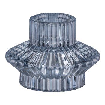 Glass candle holder, ZAMPRANA 8x8x85.5cm, dove blue
