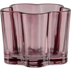 Glass tealight holder, flower shape, 8x6cm, pale pink