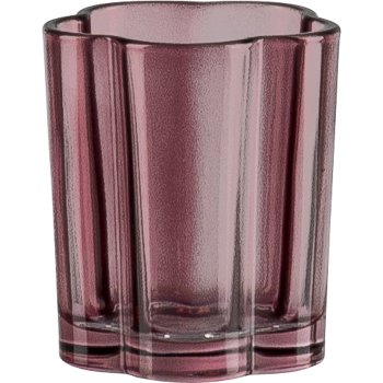 Glas Teelichthalter, Blütenform, 7,5x8,5cm, rosa
