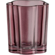 Glass tealight holder, flower shape, 7.5x8.5cm, pale pink