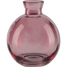 Glas Kugelvase, 7,5x9cm, rosa