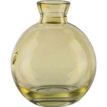 Glass ball vase, 7.5x9cm, yellow
