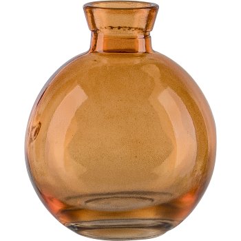 Glas Kugelvase, 7,5x9cm, orange