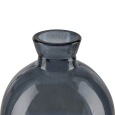 Glass ball vase, 7.5x9cm, pigeon blue