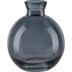 Glas Kugelvase, 7,5x9cm, taubenblau