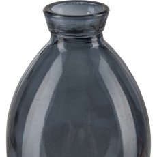 Glasvase bauchig, 7x12cm, taubenblau