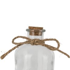 Glasflasche, mit Schleife & Herzmotiv, 7,5x14cm, klar
