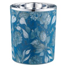 Glas Teelicht INSTYLE mit Print, 4/Box, 7x7x8,5cm, royalblau, Lepuro