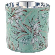 Glass lantern INSTYLE with print, 15x15x15cm, light green, Lepuro
