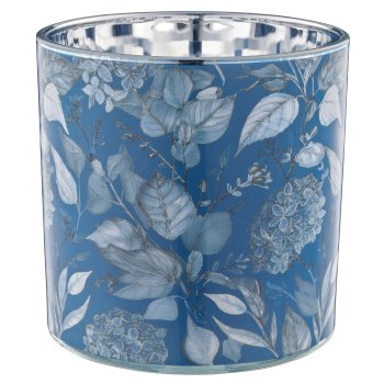Glass lantern INSTYLE with print, 15x15x15cm, royal blue, Lepuro