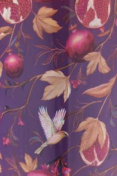 Glas Windlicht INSTYLE mit Print, 10x10x12,5cm, violett , Lepuro