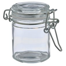 Glass preserving jar with lid, 4.5x4.5x6.5cm, clear
