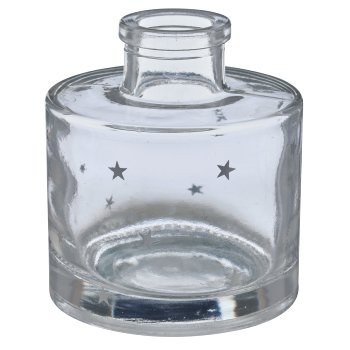 Glasvase mit Dekor, 6,5x6,5x7,5cm, silber