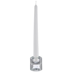 Glass tealight/candle holder, 2-fold function, round with decoration, 5.5x5.5x6cm,