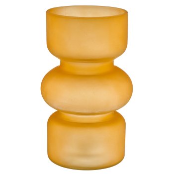 Glass vase BUBBLES matt, 10.5x17cm, curry