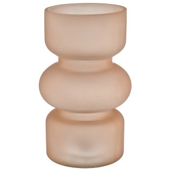 Glass vase BUBBLES matt, 10.5x17cm, almond