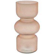Glass vase BUBBLES matt, 12x24cm, almond