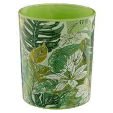 Glas Teelicht INSTYLE mit Printmotiv, 7x7x8,5cm, grün, Lepuro