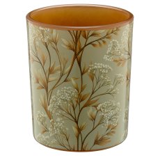 Glas Teelicht INSTYLE mit Printmotiv, 7x7x8,5cm, mandel, Lepuro