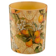Glas Teelicht INSTYLE mit Printmotiv, 7x7x8,5cm, orange, Lepuro