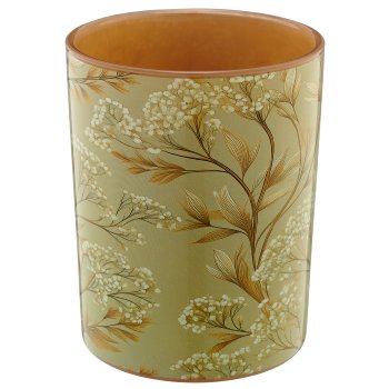 Glas Teelicht INSTYLE mit Printmotiv, 10x10x12,5cm, mandel, Lepuro
