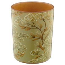 Glas Teelicht INSTYLE mit Printmotiv, 10x10x12,5cm, mandel, Lepuro