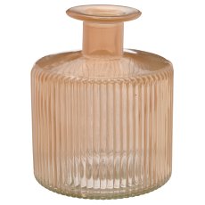 Glasvase, gerillt, Opalfinish, 9,5x9,5x11,5cm, teint
