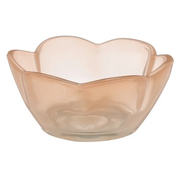 Glas Teelicht Blütenform, Opalfinish, 9x9x4cm, teint