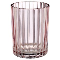 Glass tealight cylinder, fluted, 7.5x7.5x10cm, mauve