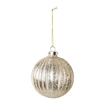 Glass Ornament Hanger 3 assorted Festive, 8x8x8cm, Champagne, 3/Box