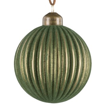 Glas Kugel Sortiment, 3erSet, gerillt ca.8cm, Moos