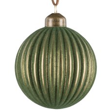 Glas Kugel Sortiment, 3erSet, gerillt ca.8cm, Moos
