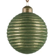 Glas Kugel Sortiment, 3erSet, gerillt ca.8cm, Moos